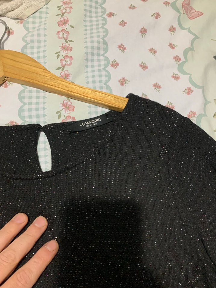 Kadın Parlak Simli Kumaş Pantolon - Görsel 2