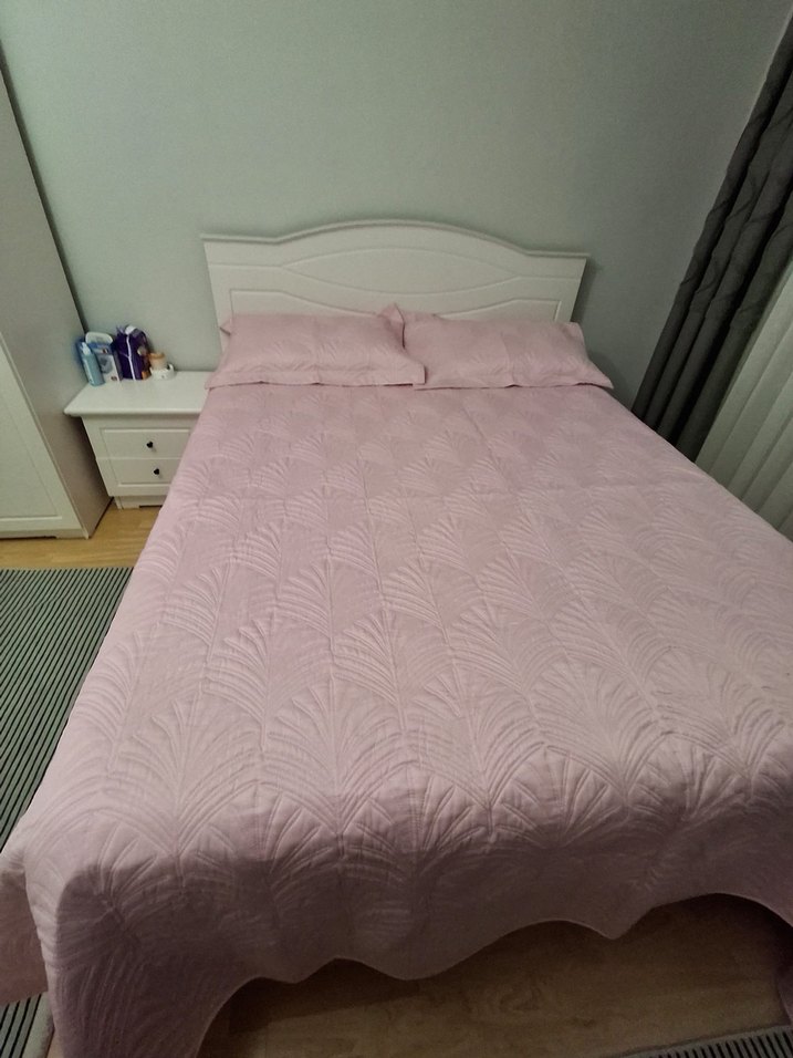 Bej Pastel Renkli Düz Yatak Örtüsü yastık 2 adet - Görsel 3