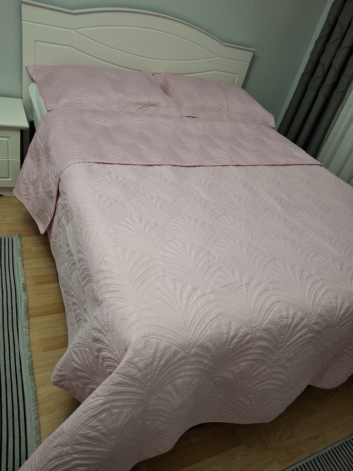 Bej Pastel Renkli Düz Yatak Örtüsü yastık 2 adet - Görsel 5