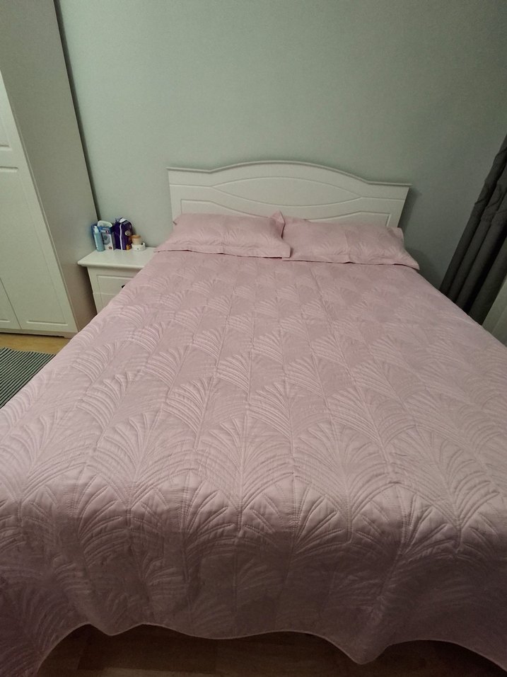 Bej Pastel Renkli Düz Yatak Örtüsü yastık 2 adet - Görsel 2