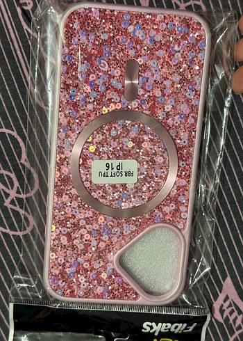 Apple Pembe Parlak Simli Telefon Kılıfı