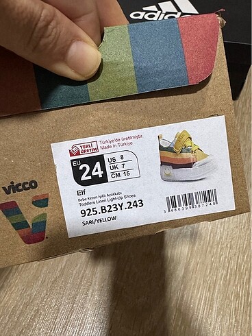 24 Beden sarı Renk Vicco ayakkabı