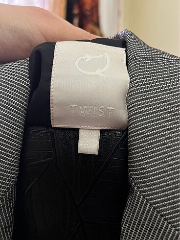 m Beden gri Renk Twist gri çizgili blazer ceket