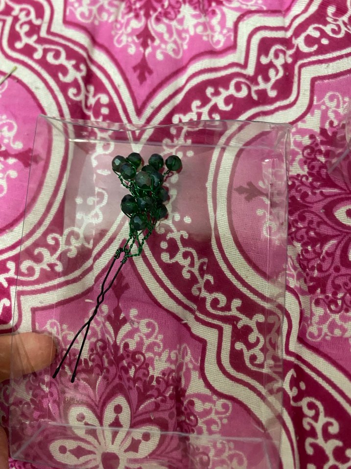 Boncuklu Yeşil Örgü Saç Aksesuarı - Görsel 2