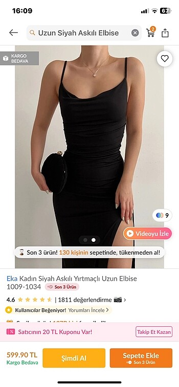 askılı siyah elbise