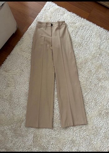 Bershka Bej Midi Kumaş Pantolon