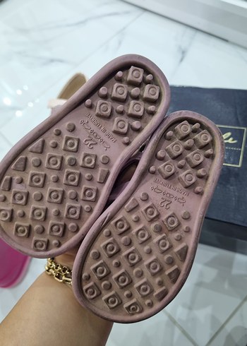 Kız Çocuk Kare Desenli Tokalı Terlik Sandalet - Görsel 2