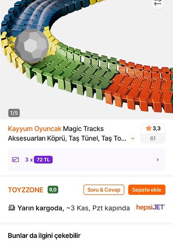 magic tracks 384 parça oyun seti ve ekstra parkur - Görsel 5