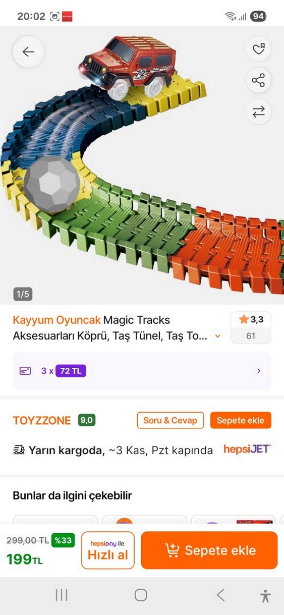 magic tracks 384 parça oyun seti ve ekstra parkur - Görsel 5