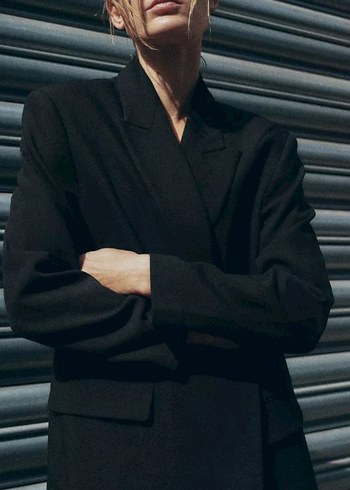 lacivert Kadın Midi Blazer Ceket