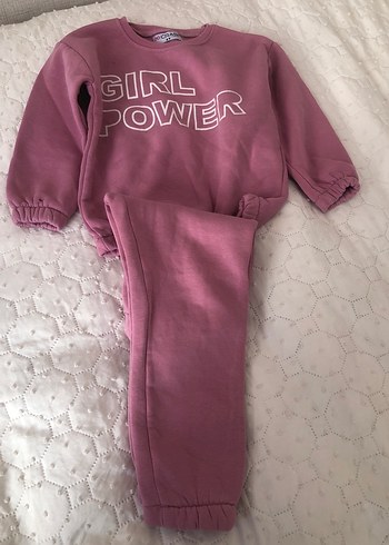 Pembe Kız Çocuk Sweatshirt ve Eşofman Takımı