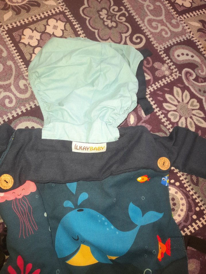 Koyu Mavi Bebek Kanguru Deniz Temalı - Görsel 3