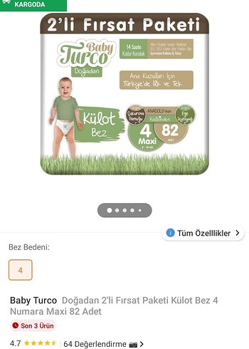 Sleepy Ultra Paket 82 Adet Bebek Bezi ve 100 Maxi Adet - Görsel 3