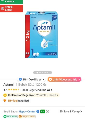 Beden beyaz Renk Aptamil Bebek Sütü 0-6 Ay 1,2 kg