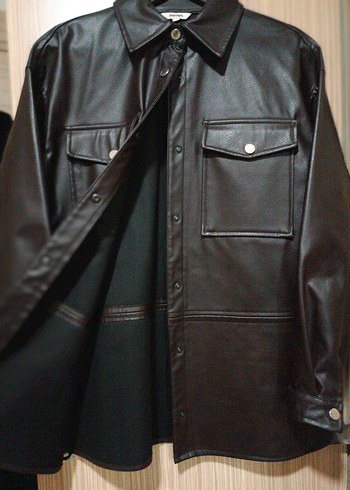 Koton Kahverengi Deri Kadın Biker Ceket - Görsel 5