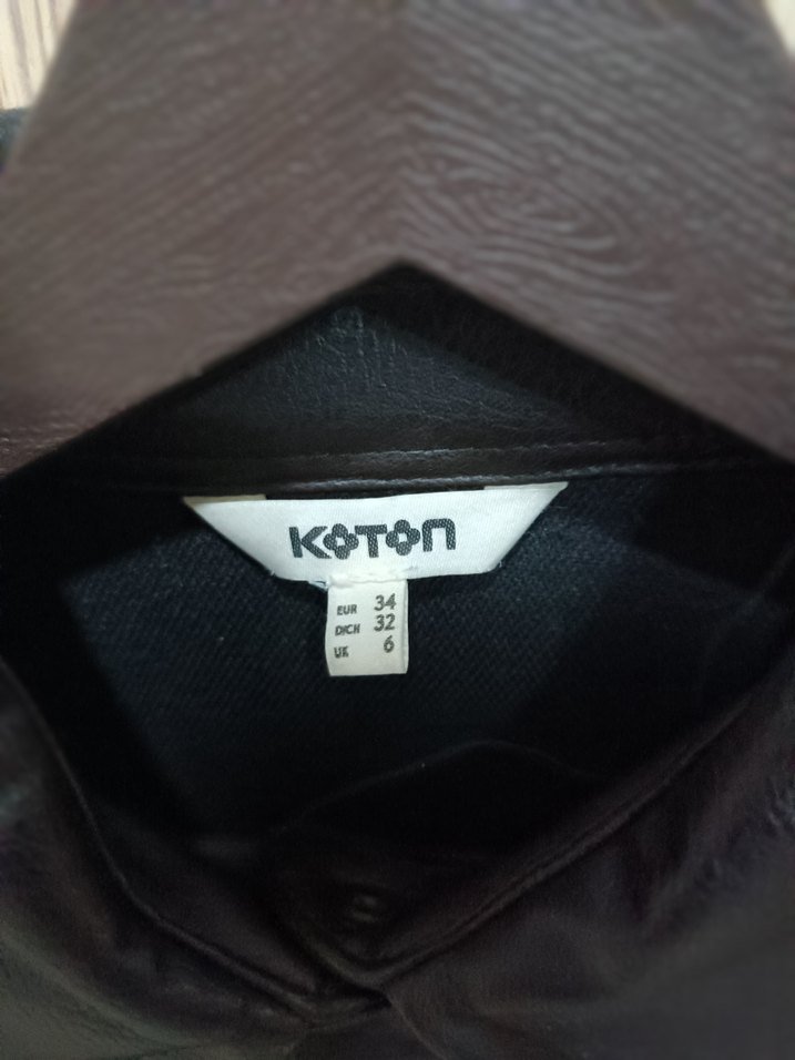 Koton Kahverengi Deri Kadın Biker Ceket - Görsel 2