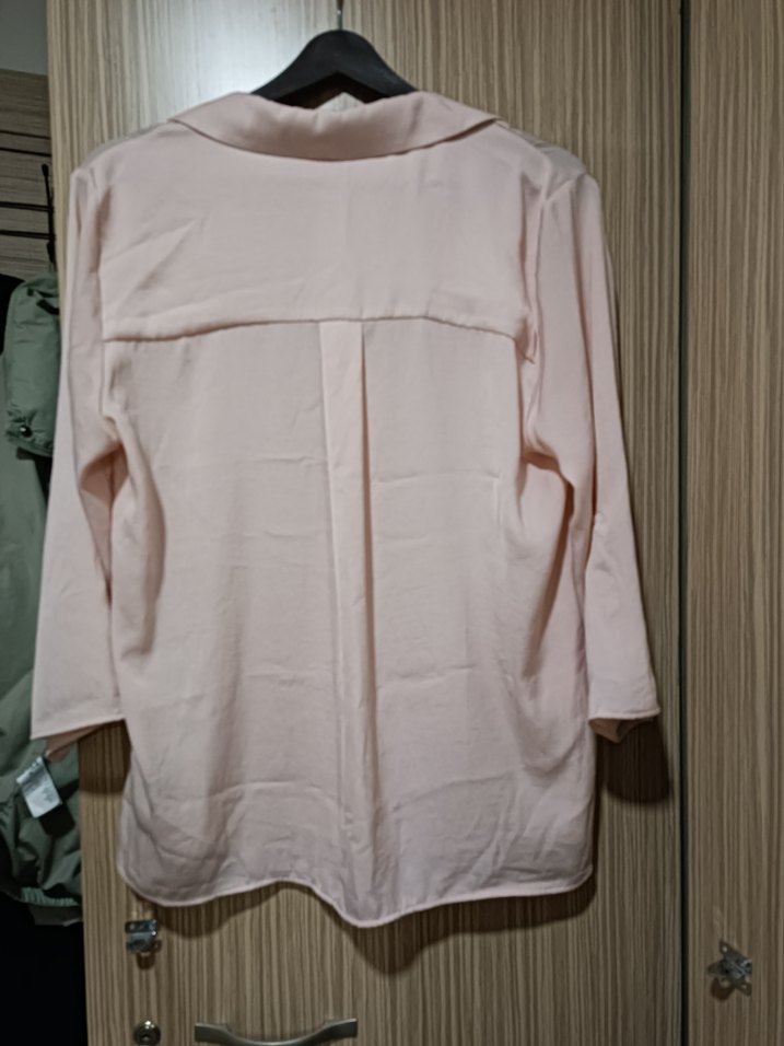 Pembe V Yaka Kadın Gömlek - Görsel 2