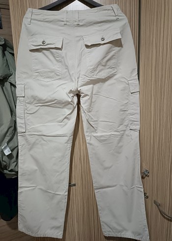 Cargo wide leg beyaz/taş pantalon - Görsel 2