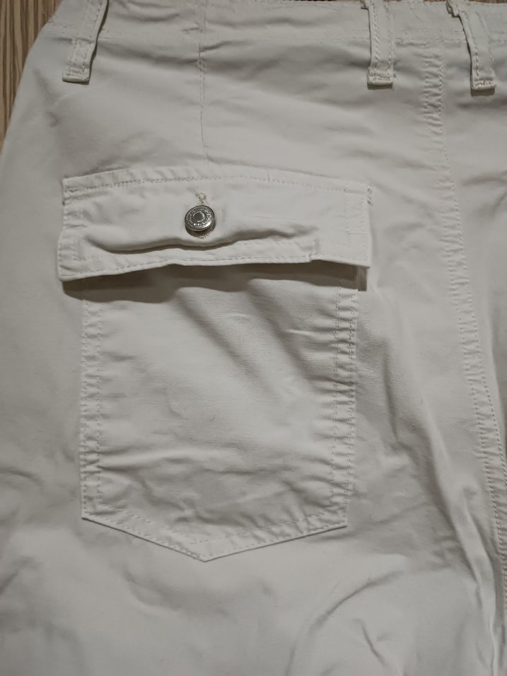 Cargo wide leg beyaz/taş pantalon - Görsel 4