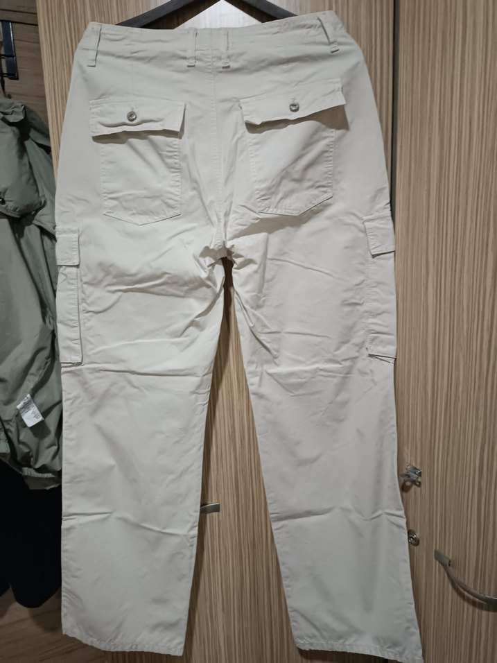 Cargo wide leg beyaz/taş pantalon - Görsel 2