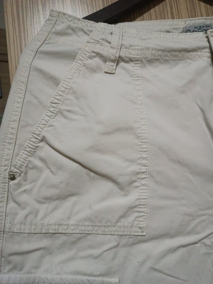 Cargo wide leg beyaz/taş pantalon - Görsel 3
