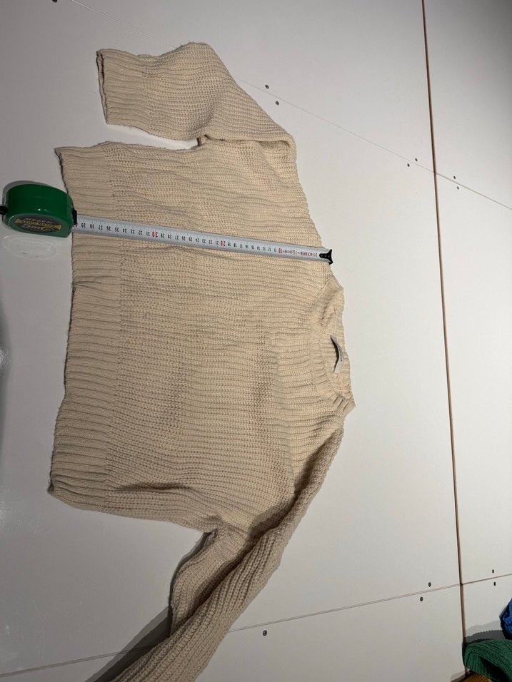 Kadın Beyaz Örgü Salaş Triko - Görsel 2