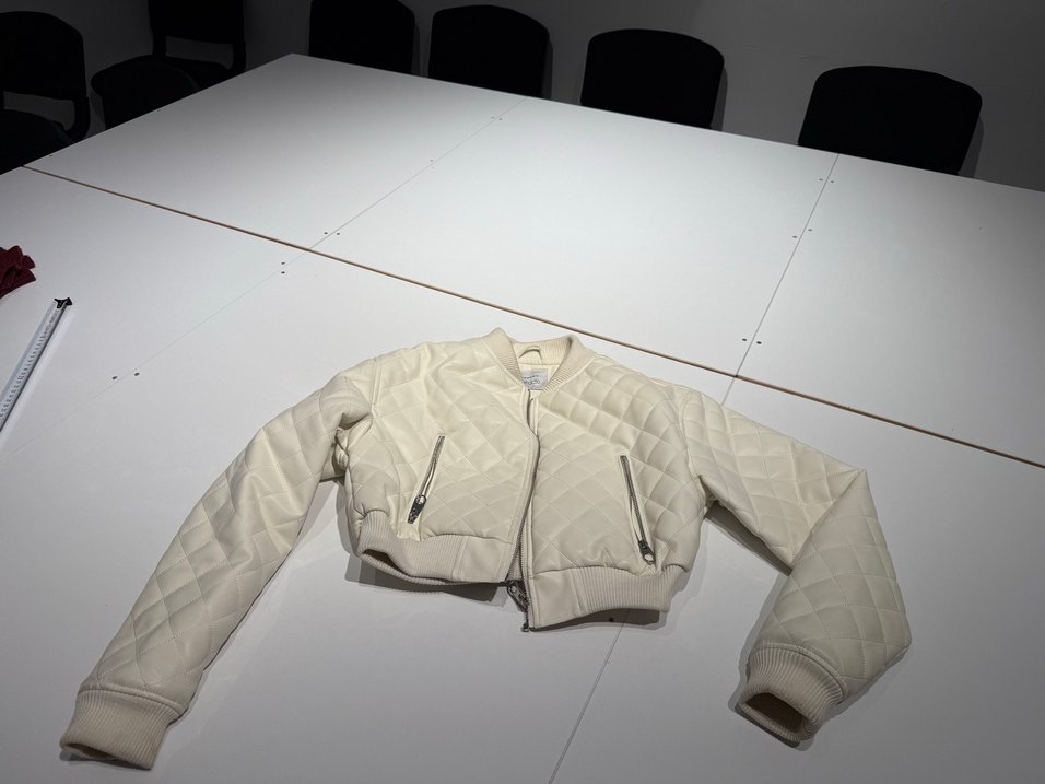 Beyaz Deri Kadın Ceket - Görsel 2