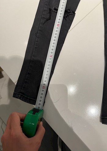 Siyah Düğmeli Kadın Denim Pantolon - Görsel 7