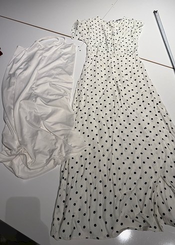 Siyah Puantiyeli Kumaş elbise - Görsel 3