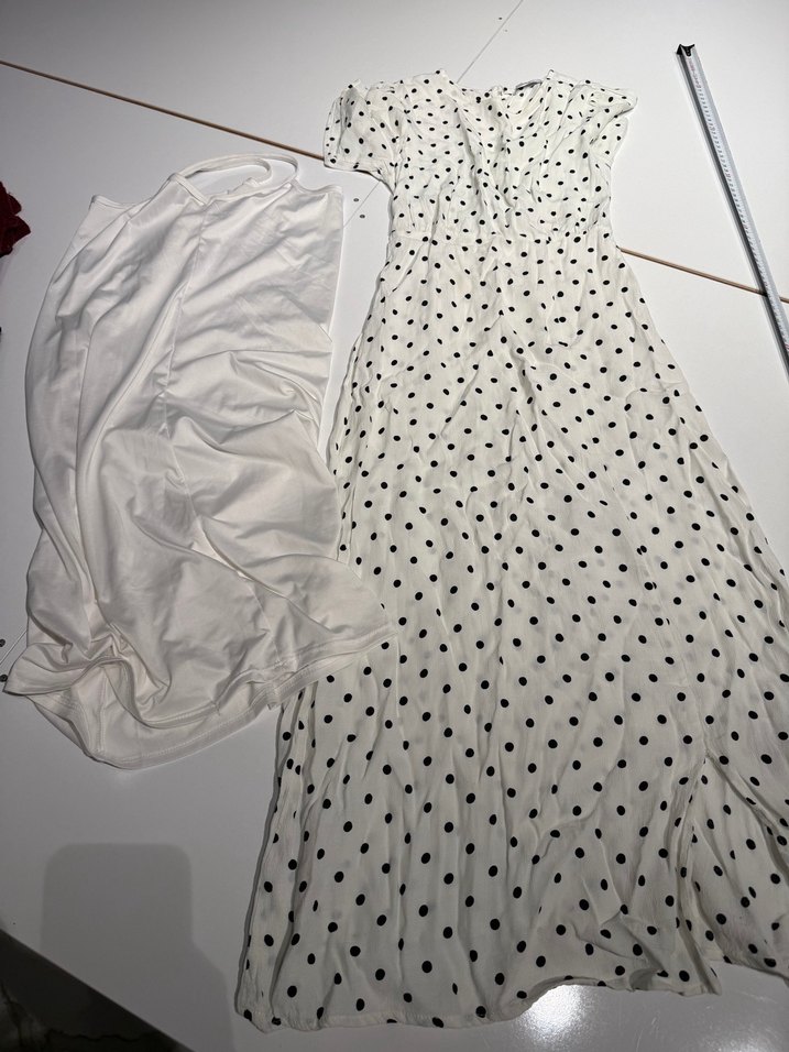 Siyah Puantiyeli Kumaş elbise - Görsel 3
