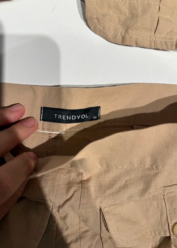 Bej Keten Mini Takım, Salaş Kesim, Kısa Kollu - Görsel 3