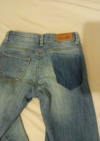 Çocuk Mavi Dar Kesim Kot Pantolon - Görsel 4