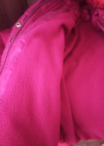 Kız Çocuk Pembe Kapüşonlu Kürklü Mont - Görsel 6