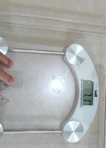 Beden Dijital Cam Baskül Beyaz Gri