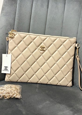 Bej Deri Chanel Kadın Çanta