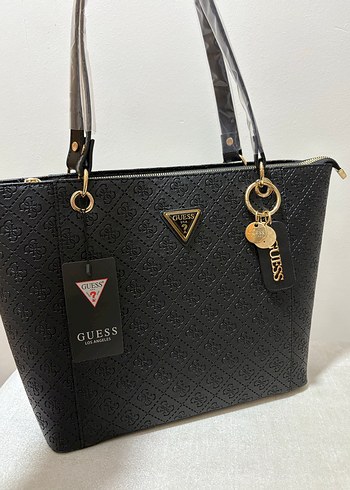 Siyah Parlak Desenli Guess Deri Kadın Çanta orjınal