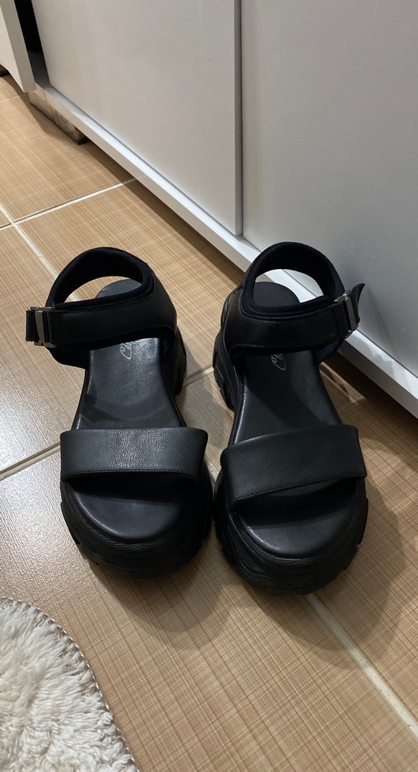 Siyah Kadın Platform Topuklu Sandalet - Görsel 2