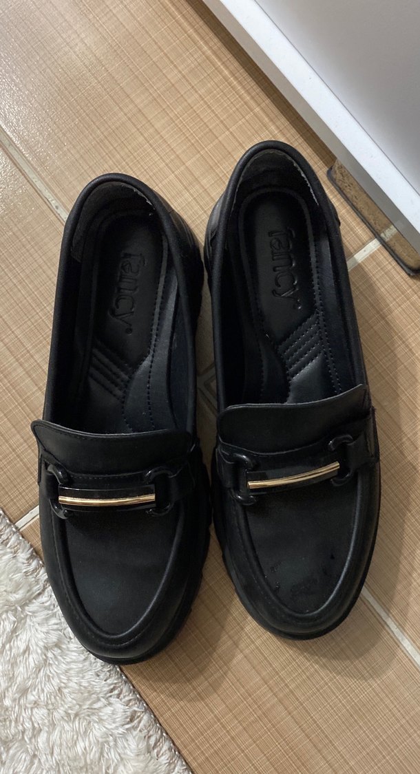 Siyah Tokalı Kadın Loafer Blok Topuklu - Görsel 4