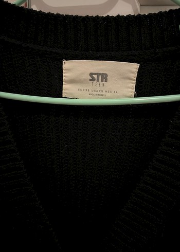Stradivarius Siyah V Yaka Örgü Kadın Hırka Stradivarius Marka