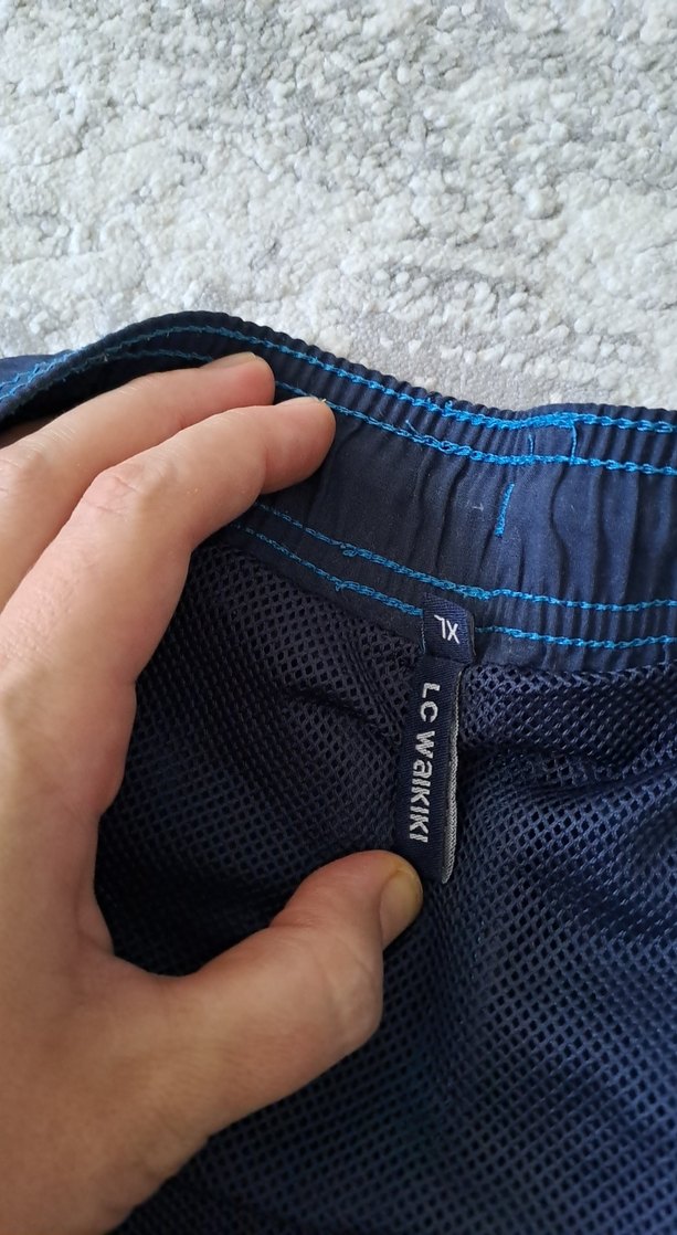 Erkek Mavi Baskılı Mini Deniz Şortu - Görsel 4