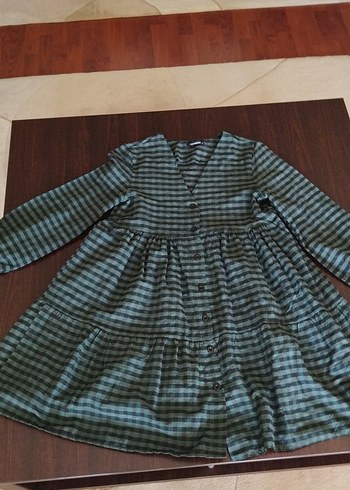 Trendyol ekoseli salaş bohem gömlek elbise - Görsel 2