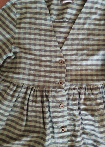 Trendyol ekoseli salaş bohem gömlek elbise - Görsel 10