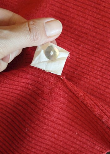 Tiffany sedef düğmeli kırmızı İnce Triko Hırka - Görsel 7