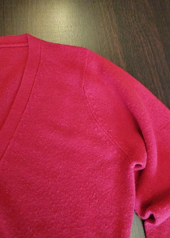 Tiffany sedef düğmeli kırmızı İnce Triko Hırka - Görsel 8