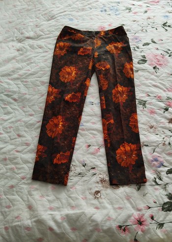 Kadın Bohem Çiçek Desenli Pantolon - Görsel 2