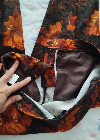 Kadın Bohem Çiçek Desenli Pantolon - Görsel 7