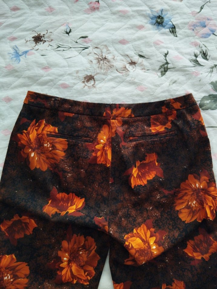 Kadın Bohem Çiçek Desenli Pantolon - Görsel 5