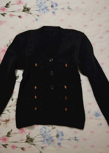 Kadın Siyah Triko Hırka - Görsel 6