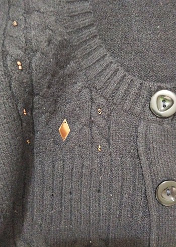 Kadın Siyah Triko Hırka - Görsel 7