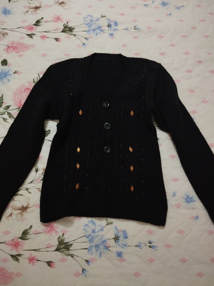 Kadın Siyah Triko Hırka - Görsel 5